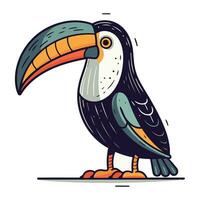 tucán pájaro. vector ilustración de un tucán pájaro.