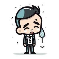 Stressed businessman cartoon character design. Businessman concept. Vector illustration.