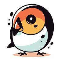 Cute cartoon penguin. Vector illustration. Isolated on white background.