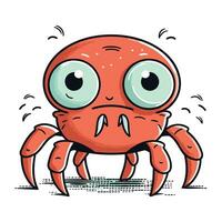 Cute cartoon crab. Vector illustration isolated on a white background.