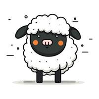 Sheep character design. Vector illustration. Cute cartoon sheep.