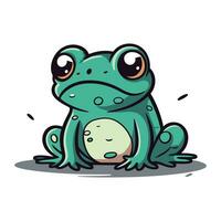 Cute cartoon frog isolated on a white background. Vector illustration.