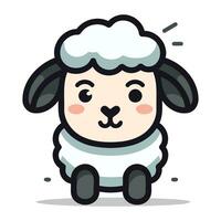 Cute Sheep Cartoon Character Mascot Vector Icon Illustration Design