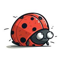 Cute cartoon ladybug isolated on white background. Vector illustration.