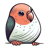 Illustration of a cute cartoon parrot isolated on a white background vector