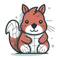 Cute squirrel cartoon character. Vector illustration of a cute squirrel.
