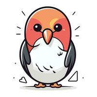 Cute cartoon cockatoo. Vector illustration isolated on white background.