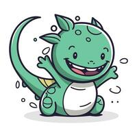 Cute Cartoon Dinosaur Mascot Character Vector Illustration Design.