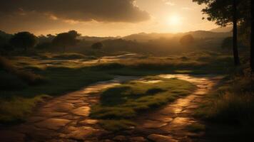 Ecology concept oval shape green earth earth, World environment. photo