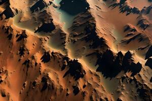 An aerial view of a desert landscape photo