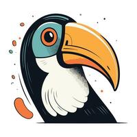 Cartoon toucan. Vector illustration. Isolated on white background.