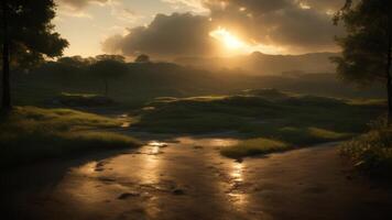 Ecology concept oval shape green earth earth, World environment. photo