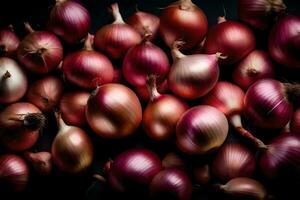 Macro photography is when you take close up pictures of shallots The pictures are usually taken in a dark studio AI Generated photo