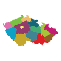 Tsjechië kaart. kaart van Tsjechisch republiek in administratief Regio's png