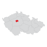 Map of Czech Republic with Prague a capital city png