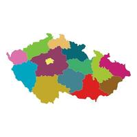 Czechia map. Map of Czech Republic in administrative regions vector