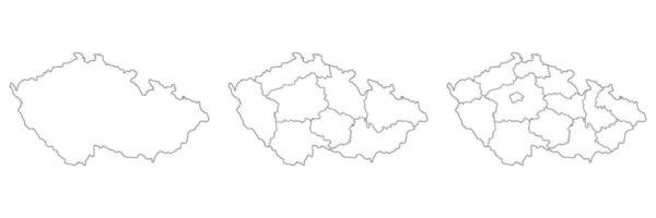 Czechia map. Map of Czech Republic in set vector