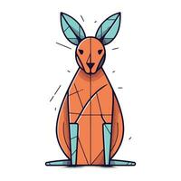 Kangaroo vector illustration. Hand drawn kangaroo isolated on white background.