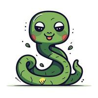 Cute cartoon snake. Vector illustration isolated on a white background.