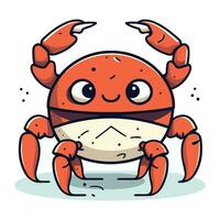 Cute cartoon crab. Vector illustration of a sea animal character.