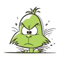 Angry cartoon monster. Vector illustration isolated on a white background.