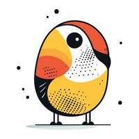 Cute cartoon bullfinch in flat style. Vector illustration.