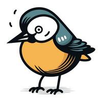 Cartoon illustration of a cute bird on a white background. vector