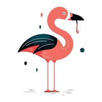 Flamingo bird vector illustration. Flamingo in flat style.