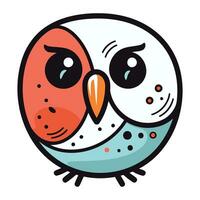 Cute cartoon owl. Vector illustration isolated on a white background.