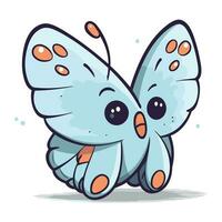 Butterfly cartoon vector illustration. Cute cartoon butterfly character.