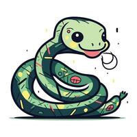 Cute cartoon snake. Vector illustration. Isolated on white background.