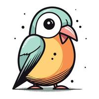 Cute cartoon bird. Vector illustration. isolated on white background.