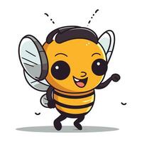 Bee character design. Cute cartoon bee. Vector Illustration.