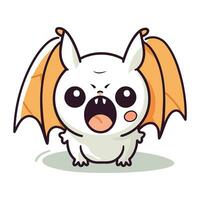 Cute little bat. Vector illustration. Isolated on white background.
