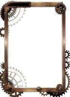 Steampunk Border Frame Illustration Ai Generative photo