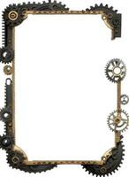 Steampunk Border Frame Illustration Ai Generative photo