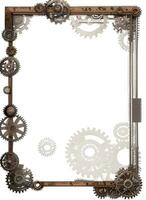 Steampunk Border Frame Illustration Ai Generative photo