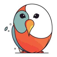 Cute cartoon parrot on white background. Vector illustration for your design