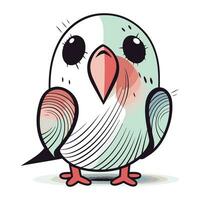 Vector illustration of a cute cartoon parrot on a white background.