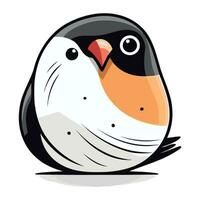Vector illustration of a cute cartoon penguin in a white background.