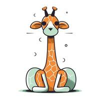 Cartoon giraffe. Vector illustration of cute cartoon giraffe.