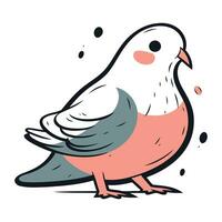 Hand drawn doodle of a cute bird. Vector illustration.