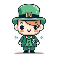 Leprechaun Boy Cute Cartoon Character Vector Illustration