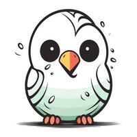 Cute cartoon bird. Vector illustration isolated on a white background.