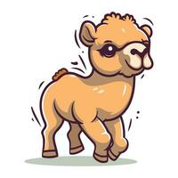 Cute cartoon camel. Vector illustration isolated on a white background.