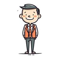 Businessman cartoon character. Vector illustration in doodle style.