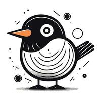 linda dibujos animados pingüino en un blanco antecedentes. vector ilustración.