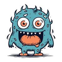 Funny monster with big eyes. Vector illustration in cartoon style.