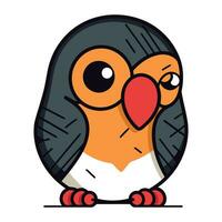 Cute cartoon penguin. Vector illustration isolated on white background.