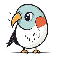 Cute cartoon parrot. Vector illustration isolated on white background.